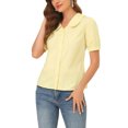 thumbnail image 5 of MODA NOVA Juniors Doll Collar Cotton Casual Blouse Shirt, 5 of 6