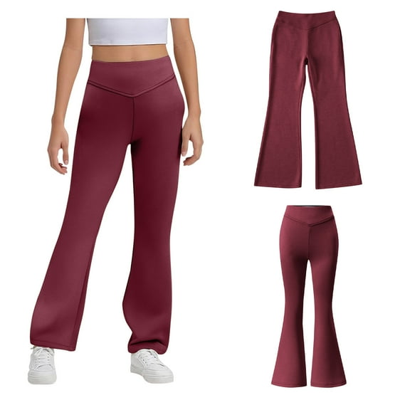 Teen School Uniform Pants For Girls Skinny Fit Kids Dress Pants With Pockets Flare Leg Pants Black School Pants For Girls Back To School Clothes For Teen Girls Teen Tween Girl Clothing 13-14 Years