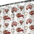 thumbnail image 3 of Red Christmas Car and Flower Pattern Shower Curtain 72"x72" ,Bathroom Decorative Shower Curtains Set with 12 Hooks,Modern Waterproof Washable Shower Curtain, 3 of 6
