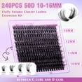 thumbnail image 2 of Kit de extensión de pestañas Winifred Fluffy Lash Clusters 10-16 mm, 2 of 7