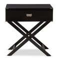 thumbnail image 4 of Baxton Studio Curtice Noir Table d'Appoint en Bois à 1 Tiroir, 4 of 6