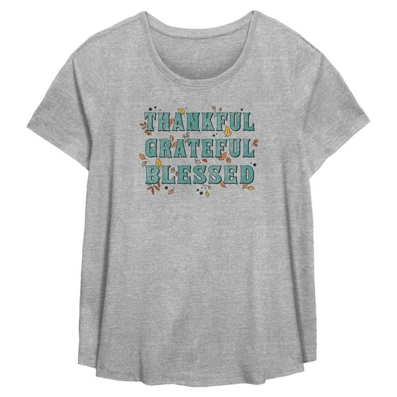 Women's Lost Gods Thankful Grateful Blessed Graphic T-Shirt