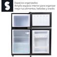 thumbnail image 5 of Mini Refrigerador 86L (3 pies cubicos) Frigobar Compacto Silver Refrigerador Pequeño Con congelador de Acero Inoxidable Ideal Para Espacios Pequeños Frigobar Mini Multifuncional (Negro), 5 of 5