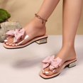 thumbnail image 6 of HNMKIU Women's Sandals Elegant Square Toe Slides with Bow Detail Comfortable Mid Heel Style for Women with Wide Feet Option Beach Shoes Pink,7, 6 of 6