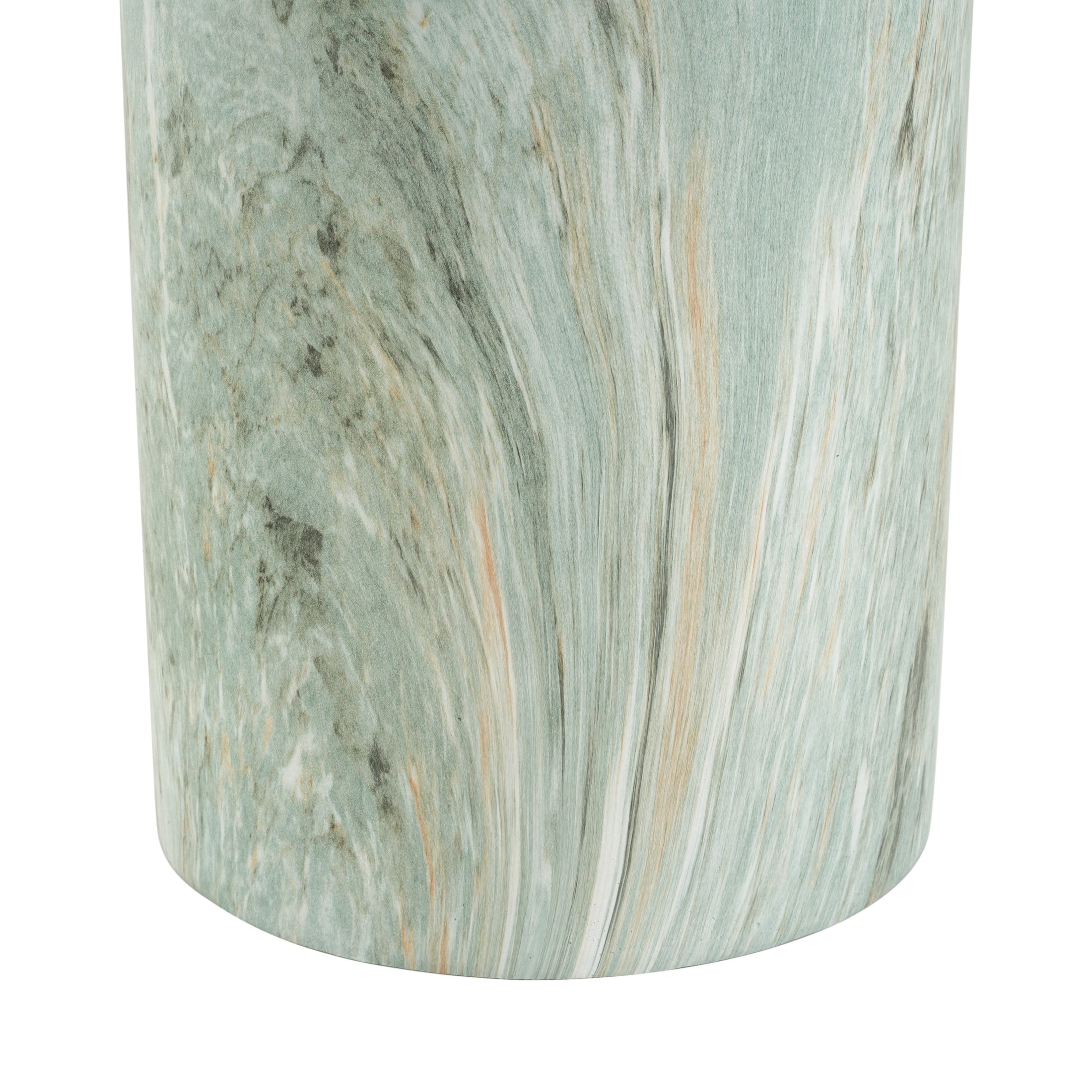 Christopher Knight Home 18.1" Modern MGO Sculptural Round Side Table, Green Marble Travertine Finish