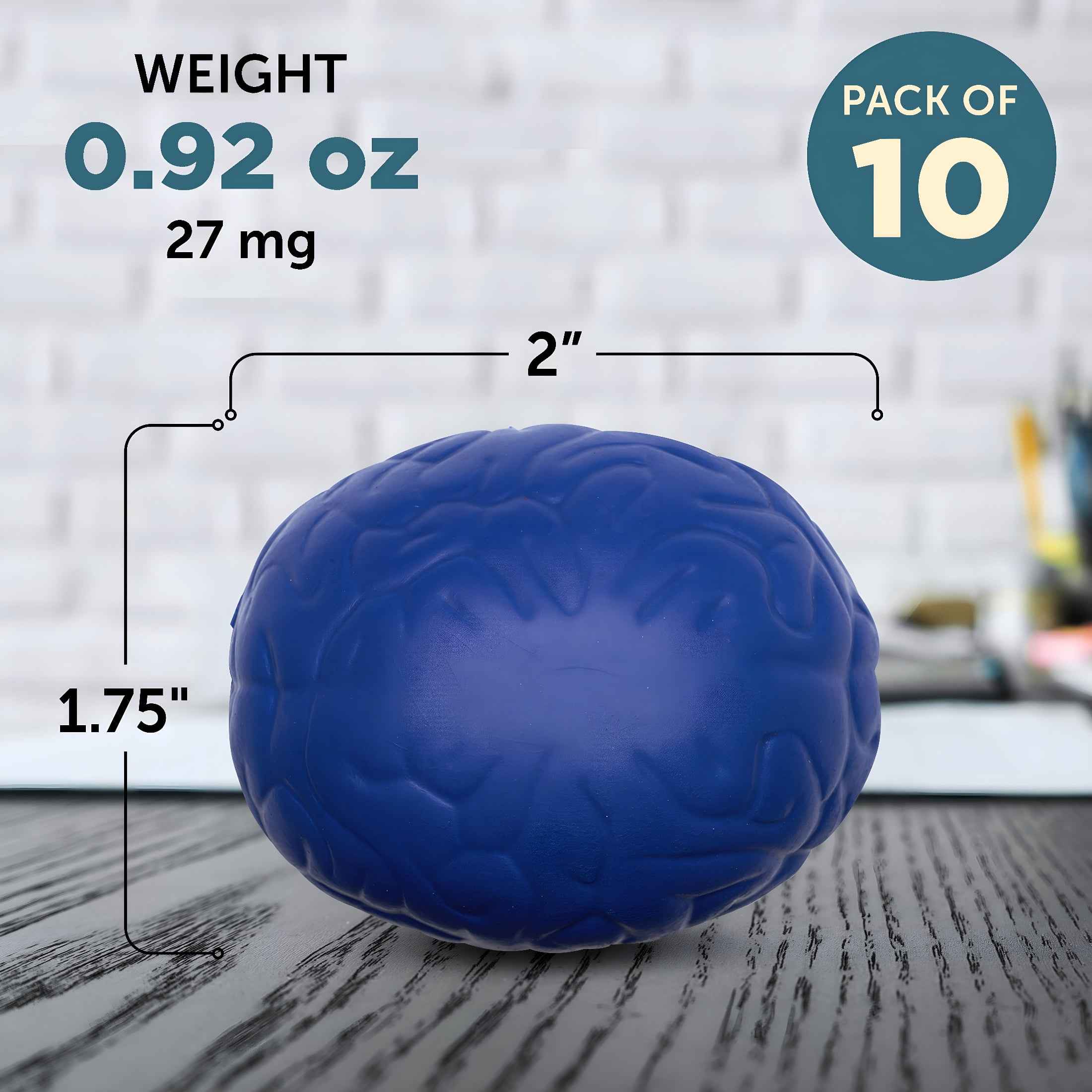 BESTSKY Brain Stress Balls Set of 10,Anxiety Stress Relief,Perfect for Your Desk,Office Or Home,Blue