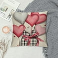 thumbnail image 2 of COMIO  Valentine's Day Pink Love Heart Decorative Throw Pillow Covers, Truck Grey Stripes Porch Outdoor Home Decor, Plaid  Wedding Farmhouse Cushion Case, 2 of 5