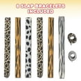 thumbnail image 2 of ArtCreativity Slap Bracelets Animal Print Safari Zebra Tiger Cow Cheetah Designs for Kids Ages 5+ and Teens Fun Set of 8, 2 of 7
