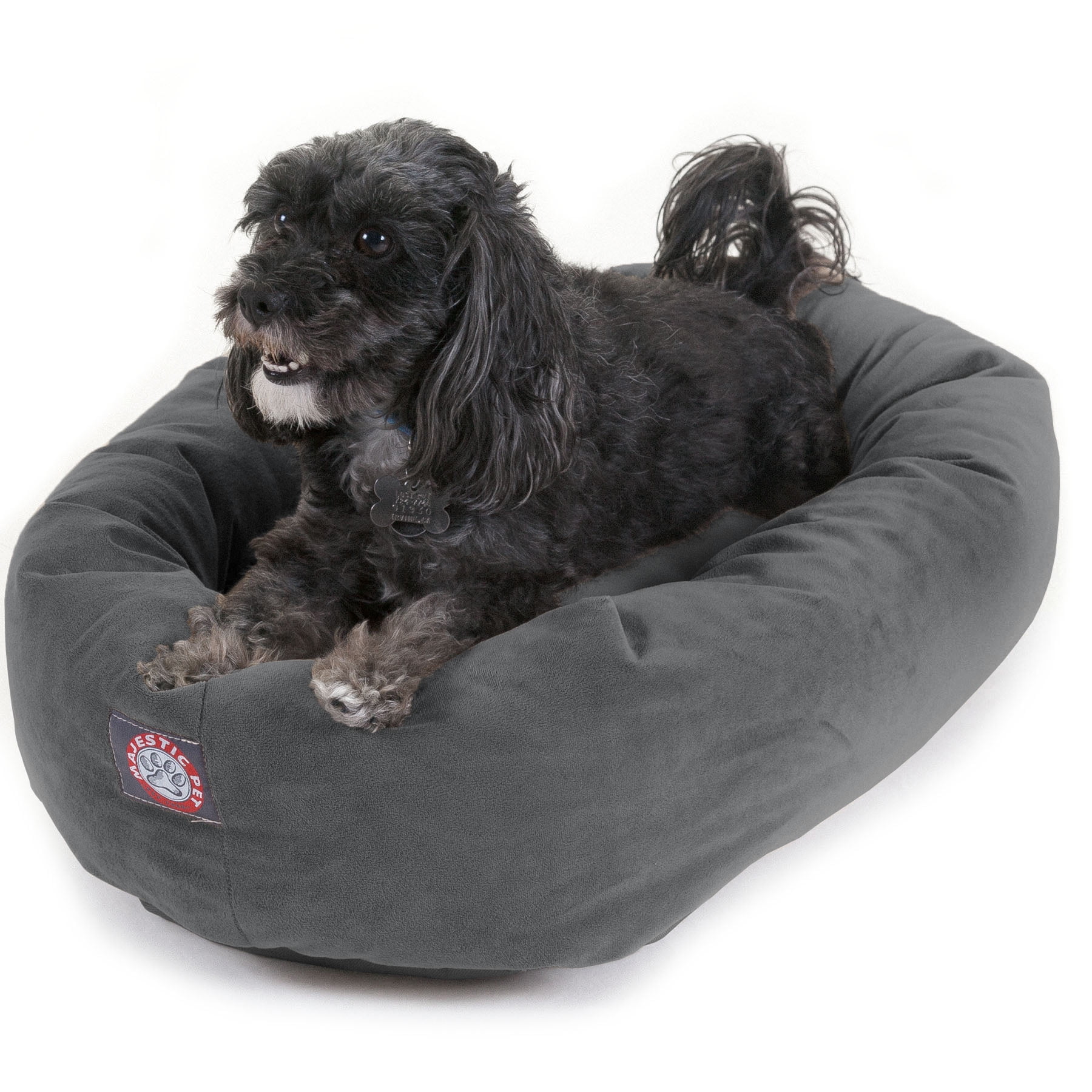 Majestic Pet 24" Gray Velvet Bagel Dog Bed Walmart Canada