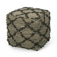 thumbnail image 2 of Poncho Square Pouf, Charcoal, 2 of 5