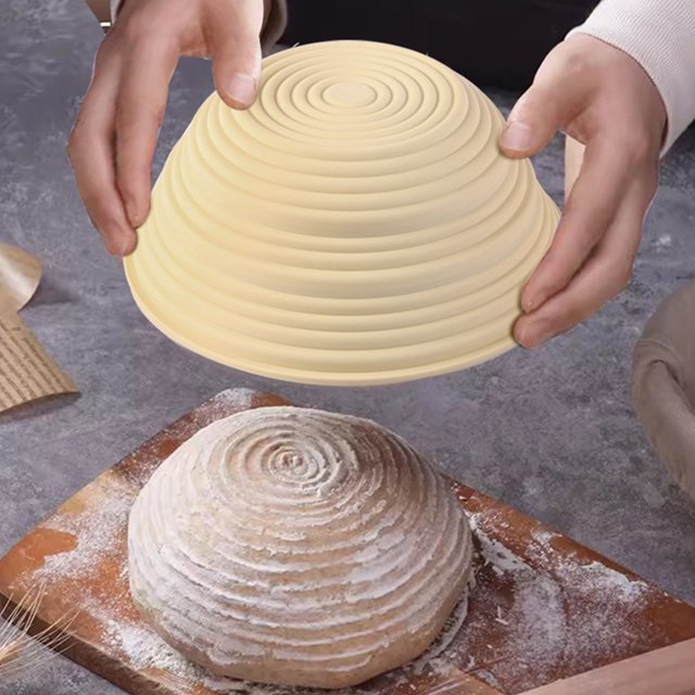 Paokuoon Silicone Fermentation Basket for Bread Making Foldable Banneton Proofing Baskets for Sourdough Baking