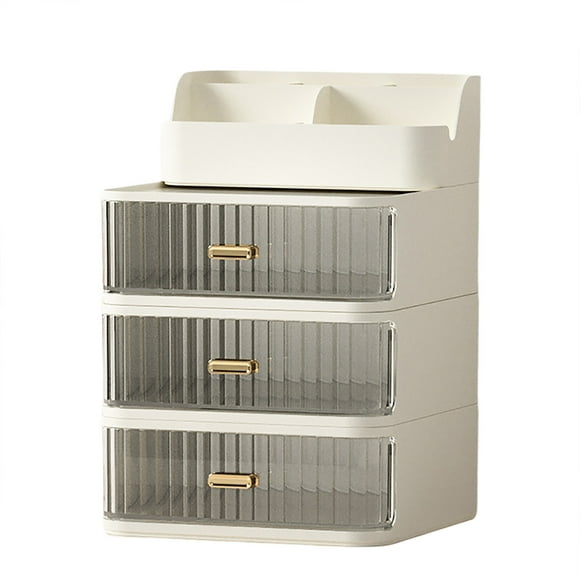 Clear Rectangular Compartments Makeup Vanity Ideal for Bathroom Vanity Storage