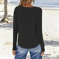 thumbnail image 5 of Lenago Womens Long Sleeve Shirts Solid Color Fashion Crew Neck Tops Women's Summer Loose Long Sleeve Round Neck Comfy Regular Shirts Basic Tee Fall Fashion Clothes Trendy Outfits for Women, 5 of 6