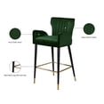 thumbnail image 6 of Meridian Furniture Luxe 28"H Velvet Counter Stool in Green (Set of 2), 6 of 7