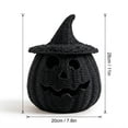 thumbnail image 2 of Orangide Halloween Decor Pumpkin Basket with Lid Black Wicker Resin Ornament Handmade Tabletop Decor for Party Home Shelf Centerpiece Fall Decoration, 2 of 6