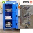 thumbnail image 4 of Gaeanet 3 Door Metal Storage Locker with Lock,Steel Locker with Name Card Holder and Hooks for School, Home, Office,Gym,Garage,Playroom, Assembly Required, Blue,15.75"D x 15.75"W x 47.3"H, 4 of 7