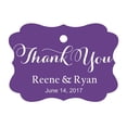 thumbnail image 1 of 100 PCS Personalized Made Scallop Edges Hang Tags Thank You Custom Wedding Favor Gift Paper Tags, 1 of 1