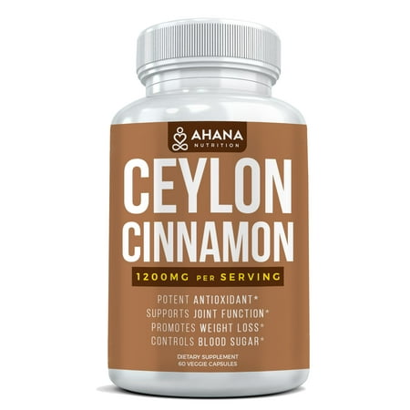 Ceylon Cinnamon Capsules - Formulated To Support Heart Health, Blood Sugar and Joint Mobility (1,200mg Per Serving - Veggie Pills, Organic Ceylon