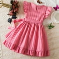 thumbnail image 5 of Zhuashum Girls Dresses 3-4 Years Crew Neck Sleeveless Solid Color Sundress Spring Summer Lovely Dress Fashion Daily Wears Pink, 5 of 9