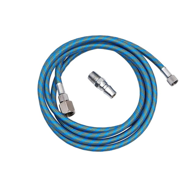 Manguera de aerógrafo con ajuste estándar de 1/8 ", adaptador de 1/4", herramienta de compresor, manguera de aerógrafo profesional de nailon Azul