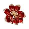 thumbnail image 4 of Baoblaze Magnolia Christmas Decoration Floral Pick Ornaments Xmas Home Decors Glitter Flower Artificial for Indoor Outdoor Deep Red, 4 of 8