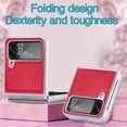 thumbnail image 2 of Dteck for Samsung Galaxy Z Flip 4 5G Case, PU Leather + Hard PC Shell Ultra Thin Slim Durable Protective Phone Case Cover for Samsung Galaxy Z Flip 4 5G 2022, Red, 2 of 7