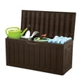 thumbnail image 2 of Ram Quality Products Bac de Rangement Extérieur Verrouillable de 90 Gal pour Terrasse, Brun, 2 of 11