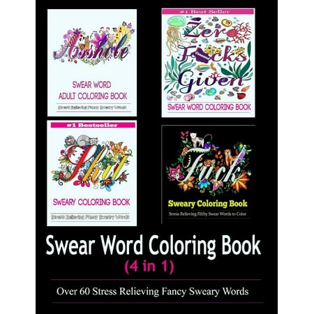 Adult Coloring Book Swear Word Designs 4 In 1