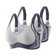 thumbnail image 2 of Yxbdin 2 Pack Plus Size Bras for Women Adjustable Strap Supportive Bra Seamless Wireless Bralettes for Large Breast XXXL, 2 of 6