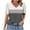 Gray, variant on Smsaxvxz Women's Summer Tops Fashion Color Patchwork V Neck Button Short Sleeve Shirts Casual Loose Blouse Black XL