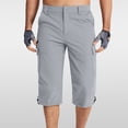 thumbnail image 2 of Mens Cargo Shorts with 7 Pockets Casual Long Blew Knee Capri 3/4 Pants for Work Fishing Hiking Athletic, 2 of 7