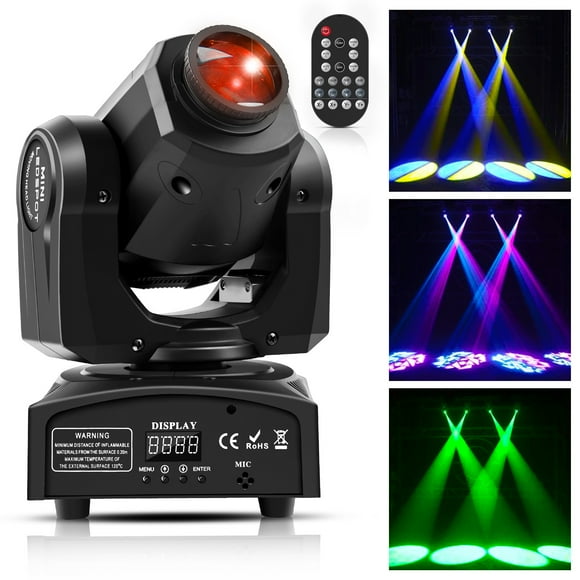 50W Gobo Black Shell Stage Light Remote Moving Head LED DMX for Disco Wedding DJ Party Dance