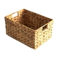 thumbnail image 1 of Cesta de almacenamiento ecológica, organizador de jacinto de agua hecho a mano de alta calidad con marco de metal y diseño plegable, 1 of 5