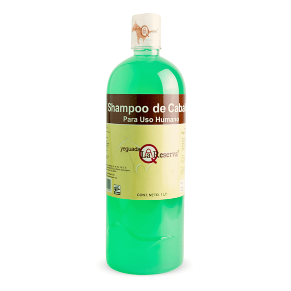 Shampoo de Caballo Verde para uso Humano Yeguada la Reserva 1 Litro Yeguada la Reserva Ideal para Cabello no maltratado o virgen / Estimula el Crecimiento, Fortalecimiento y Brillo /1 L