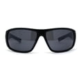 thumbnail image 3 of Choppers Mens Spider Web Print Rectangular Warp Biker Motorcycle Sunglasses All Black, 3 of 4