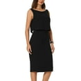 thumbnail image 4 of INSPIRE CHIC Women's Office Sheath Dresses Laye Sleeveless Work Pencil Dress, 4 of 6