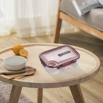 1Pc Portable Lunch Box, Transparent Bento Box Lunch Containers, Meal Prep Containers Reusable Snack Containers with Lids, Food Storage Containers Divided Sandwich Containers Sealing Salad Bowl, Red