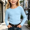 thumbnail image 7 of Bixock Toddler Girls Long Sleeve Shirts,Kids Crewneck Pullover Tops Solid Color Ribbed Knit Layering Top Girls Shirt for Everyday Casual Out Girls Clothings, 7 of 7