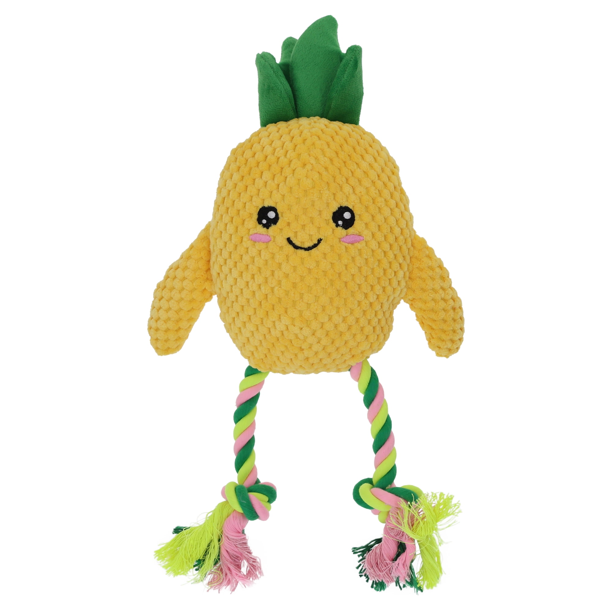 Vibrant Life Summer Plush Pineapple Dog Toy with Squeaker, Chew Level 2