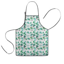 Green Christmas Tree and Text Pattern Kids Aprons for Girls and Boys,Adjustable Neck Strap Toddler Aprons for Kids Cooking Baking