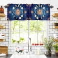 thumbnail image 3 of Sun Moon Valances for Windows Starry Sky Rod Pocket Curtain Valance Window Treatment Short Curtains for Kitchen Living Room, 42"x18", 3 of 5