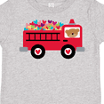 thumbnail image 4 of Inktastic Valentine Fire Truck Heart Bear Boys or Girls Toddler T-Shirt, 4 of 5
