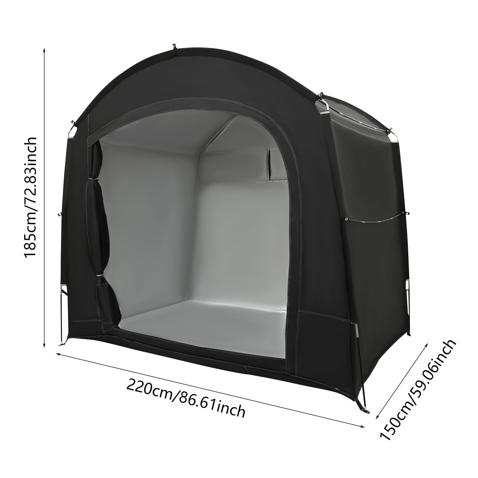 Rectangular Outdoor Bike Tent 3-4 Bikes Storage Tent Bicycle Storage Tent w/4* Stakes