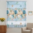 thumbnail image 2 of Blue Beach Coastal Sheer Curtains 63 Inches Long, Nautical Shell Starfish Coral Summer Light Filering Curtains, Breathable Simi Curtain Privacy Drapes for Living Room Bedroom Window Treatment, 2 of 9