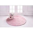 thumbnail image 3 of Unique Loom 3151533 3 x 3 ft. Rounded Trellis Frieze Round Rug, Pink, 3 of 5