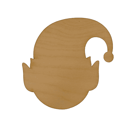 Unfinished Elf Head Wood Cutout (1/4  Thickness  Medium 8  x 8  (Sold Individually))