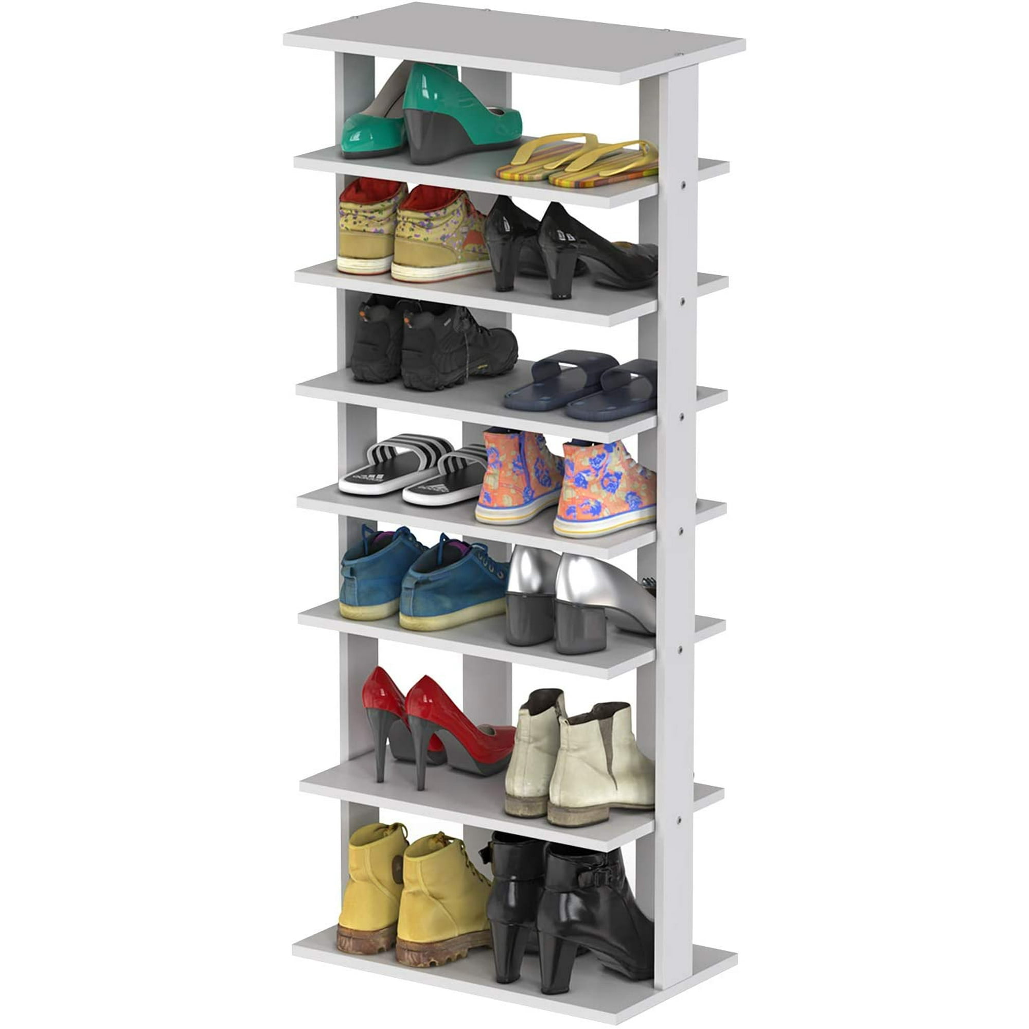 Tangkula 7-Tier Shoe Rack Free Standing Shelf Storage Modern Shoe Rack  Organizer Black