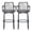Dining Set + Black + Gray + 2 Person Seating Group + Foam + PE Rattan + Iron + Waterproof Fabric, variant on Set of 2 Outdoor Patio Bar Stools 29H with Cushions, Modern Woven Rattan Rope Bar Height Chair with Back and Arm for Kitchen Pool Island, Patio Garden, Black/Gray