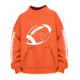 thumbnail image 3 of Football Mom Shirts for Women Game Day Long Sleeve Mock Neck Baggy Plain Pullover Sweaters Fall Fashion Must Haves Travel Lounge Daily Outfit Cozy Outfits Football Season Shirts Workout Gift Orange, 3 of 3