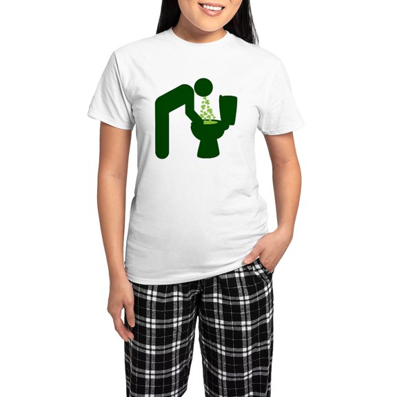CafePress - St. Patrick's Day Aftermath Women's Light Pajamas - Women's Short Sleeve Print T-Shirt and Pants Light Cotton Pajama Set